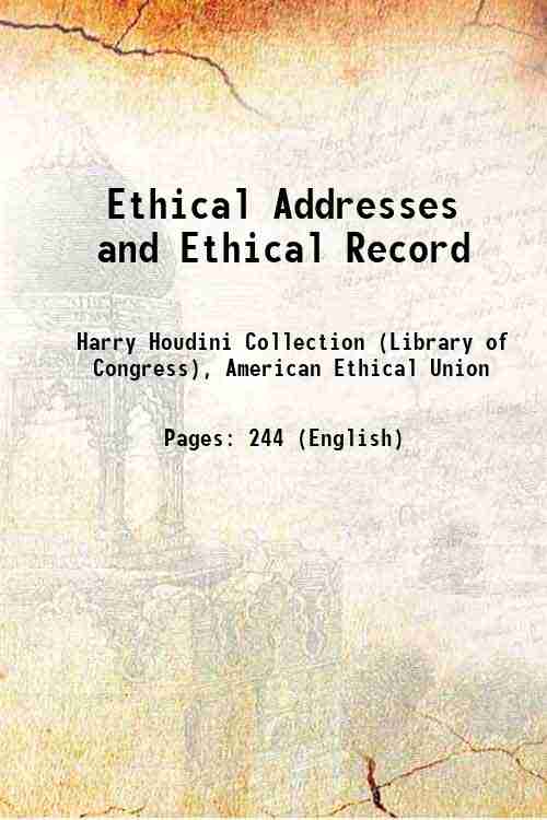 Ethical Addresses and Ethical Record 