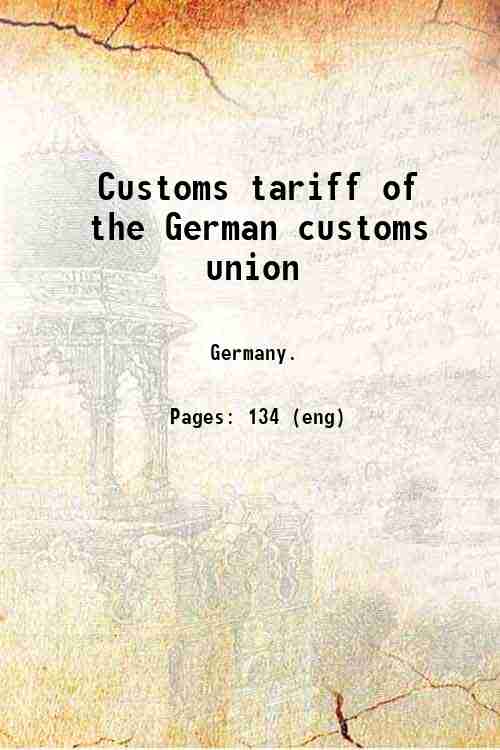 Customs tariff of the German customs union 
