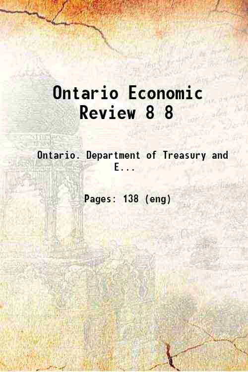 Ontario Economic Review 8 8