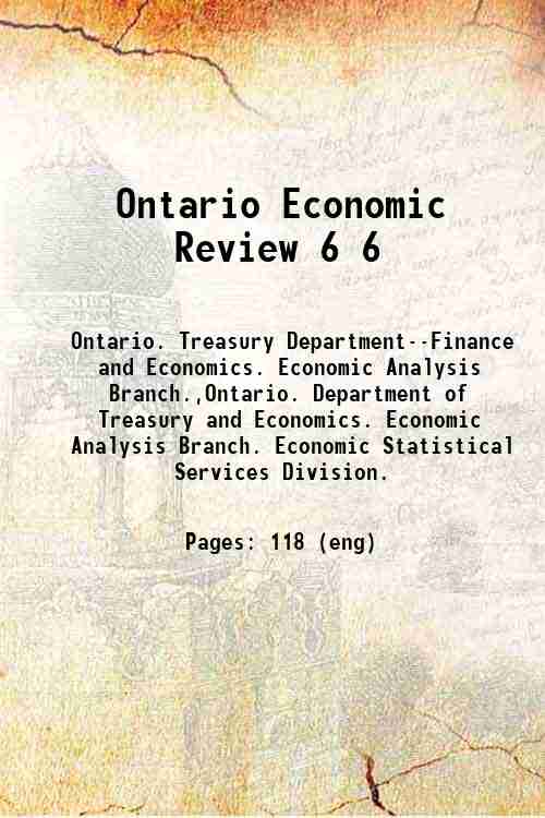 Ontario Economic Review 6 6