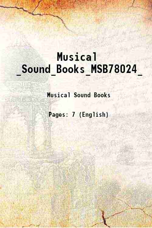 Musical _Sound_Books_MSB78024_ 