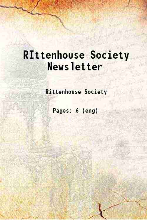 RIttenhouse Society Newsletter