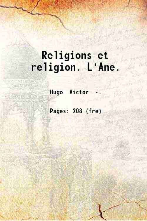 Religions et religion. L'Ane. 